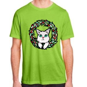 Meowy Catmas White Kitty Christmas Meaningful Gift Adult ChromaSoft Performance T-Shirt