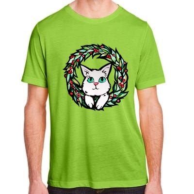 Meowy Catmas White Kitty Christmas Meaningful Gift Adult ChromaSoft Performance T-Shirt