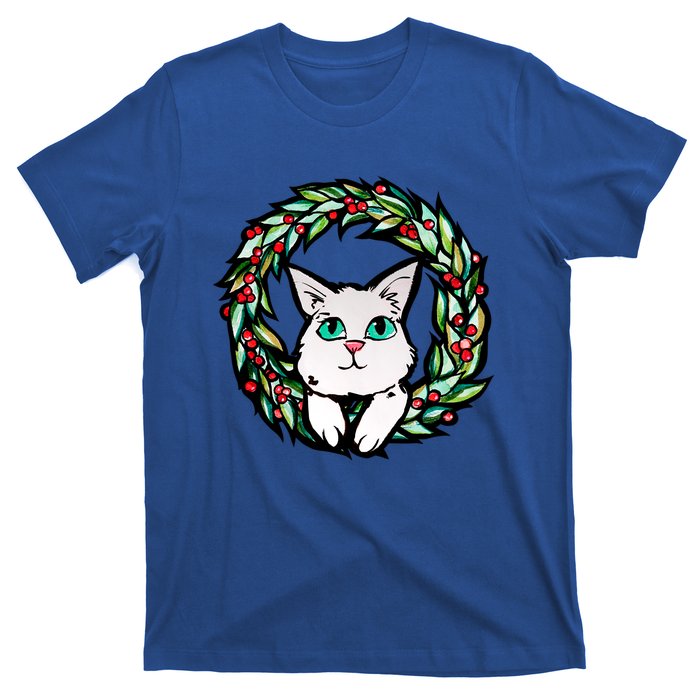 Meowy Catmas White Kitty Christmas Meaningful Gift T-Shirt