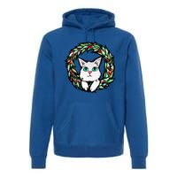 Meowy Catmas White Kitty Christmas Meaningful Gift Premium Hoodie