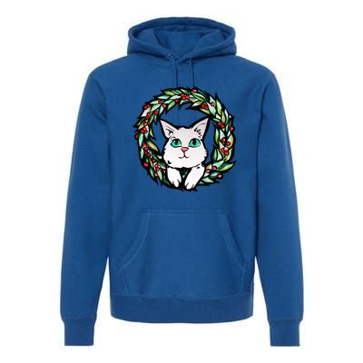 Meowy Catmas White Kitty Christmas Meaningful Gift Premium Hoodie