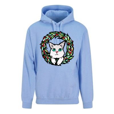 Meowy Catmas White Kitty Christmas Meaningful Gift Unisex Surf Hoodie