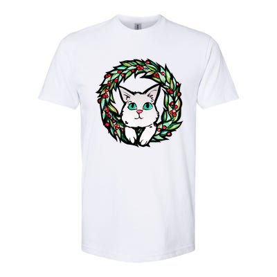 Meowy Catmas White Kitty Christmas Meaningful Gift Softstyle CVC T-Shirt