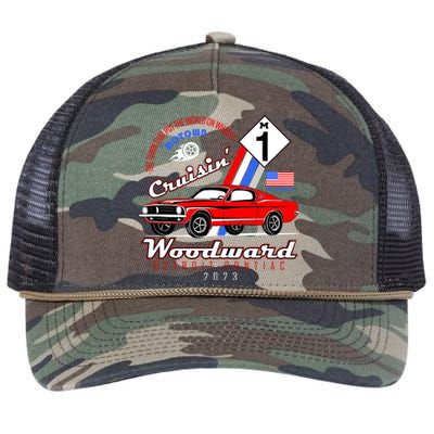 M1 Cruisin Woodward Motown The Town That Put The World On Wheels Retro Rope Trucker Hat Cap