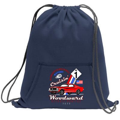 M1 Cruisin Woodward Motown The Town That Put The World On Wheels Sweatshirt Cinch Pack Bag