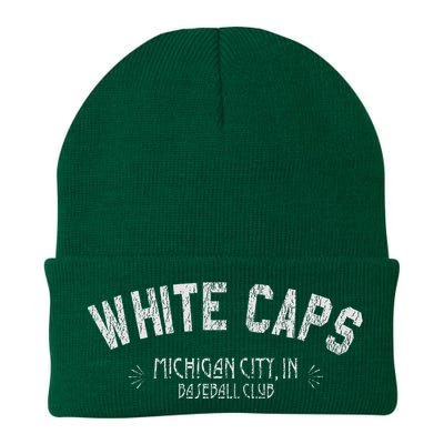 Michigan City White Caps Old School Baseball Knit Cap Winter Beanie