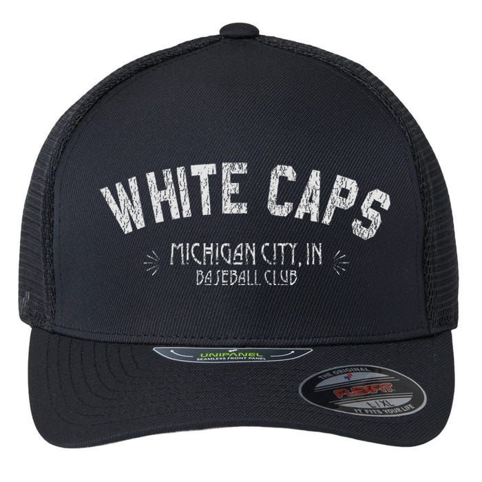 Michigan City White Caps Old School Baseball Flexfit Unipanel Trucker Cap