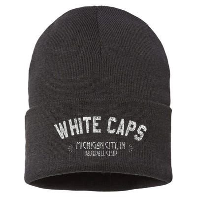 Michigan City White Caps Old School Baseball Sustainable Knit Beanie