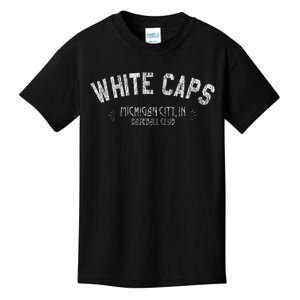 Michigan City White Caps Old School Baseball Kids T-Shirt