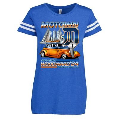 Motown Cruisin Woodward 2024 Enza Ladies Jersey Football T-Shirt