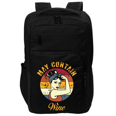 May Contain Wine Shirts Funny Wine Tasting Red Wine Lover Impact Tech Backpack