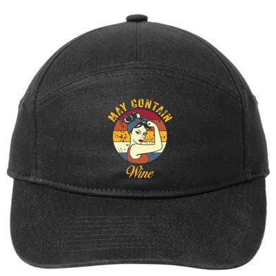 May Contain Wine Shirts Funny Wine Tasting Red Wine Lover 7-Panel Snapback Hat