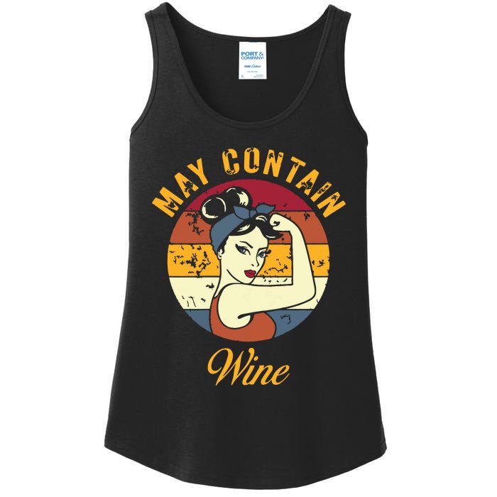 May Contain Wine Shirts Funny Wine Tasting Red Wine Lover Ladies Essential Tank