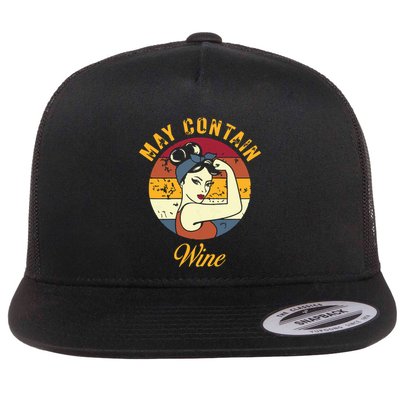 May Contain Wine Shirts Funny Wine Tasting Red Wine Lover Flatbill Hat