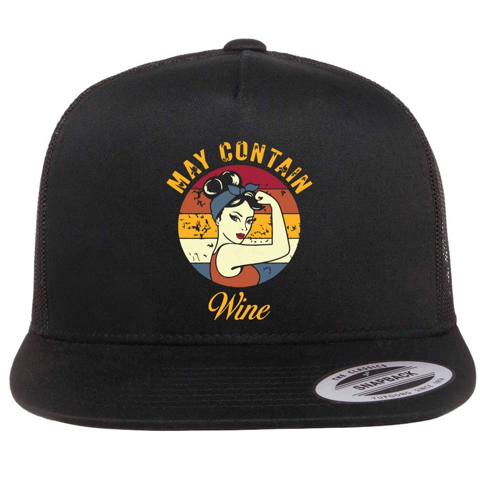 May Contain Wine Shirts Funny Wine Tasting Red Wine Lover Flat Bill Trucker Hat