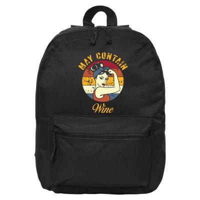 May Contain Wine Shirts Funny Wine Tasting Red Wine Lover 16 in Basic Backpack