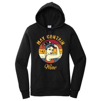 May Contain Wine Shirts Funny Wine Tasting Red Wine Lover Women's Pullover Hoodie