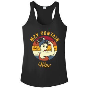 May Contain Wine Shirts Funny Wine Tasting Red Wine Lover Ladies PosiCharge Competitor Racerback Tank