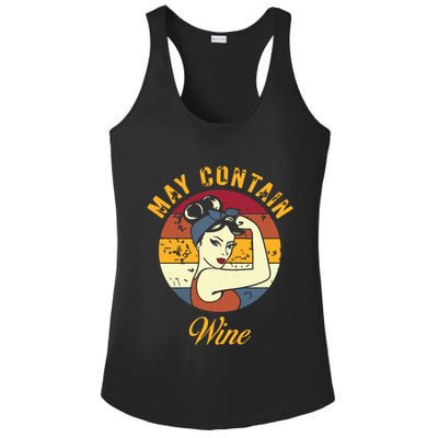 May Contain Wine Shirts Funny Wine Tasting Red Wine Lover Ladies PosiCharge Competitor Racerback Tank