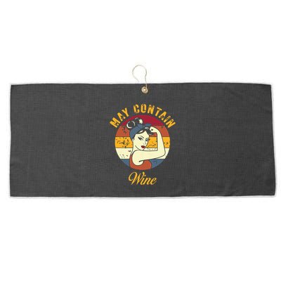 May Contain Wine Shirts Funny Wine Tasting Red Wine Lover Large Microfiber Waffle Golf Towel