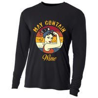 May Contain Wine Shirts Funny Wine Tasting Red Wine Lover Cooling Performance Long Sleeve Crew