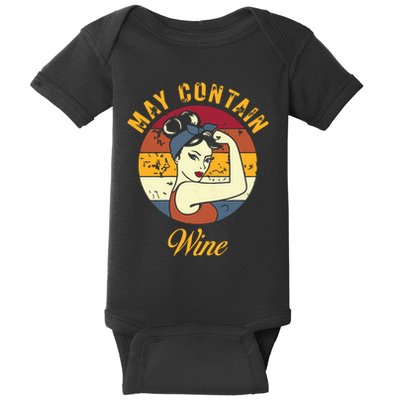 May Contain Wine Shirts Funny Wine Tasting Red Wine Lover Baby Bodysuit