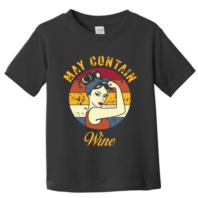May Contain Wine Shirts Funny Wine Tasting Red Wine Lover Toddler T-Shirt