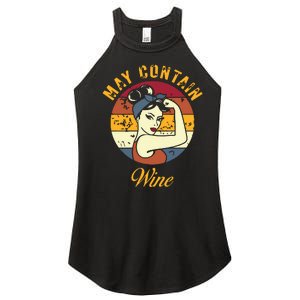 May Contain Wine Shirts Funny Wine Tasting Red Wine Lover Women's Perfect Tri Rocker Tank