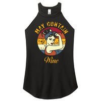 May Contain Wine Shirts Funny Wine Tasting Red Wine Lover Women's Perfect Tri Rocker Tank