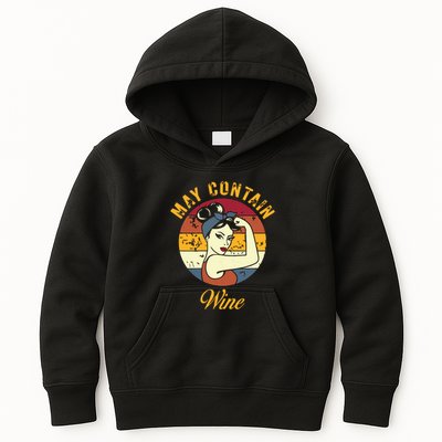 May Contain Wine Shirts Funny Wine Tasting Red Wine Lover Kids Hoodie