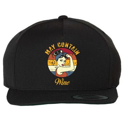 May Contain Wine Shirts Funny Wine Tasting Red Wine Lover Wool Snapback Cap