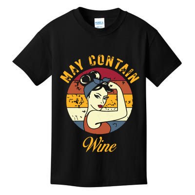 May Contain Wine Shirts Funny Wine Tasting Red Wine Lover Kids T-Shirt