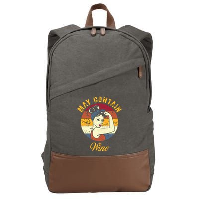 May Contain Wine Shirts Funny Wine Tasting Red Wine Lover Cotton Canvas Backpack