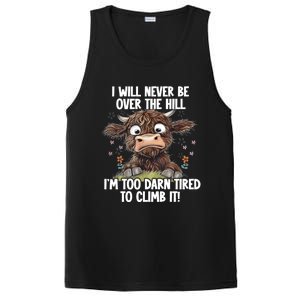 Messy Cow Will Never Be Over Hill I’M Too Darn Tired Climb Gift PosiCharge Competitor Tank