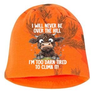 Messy Cow Will Never Be Over Hill I’M Too Darn Tired Climb Gift Kati - Camo Knit Beanie