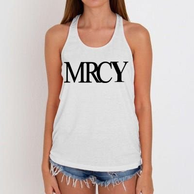 Mercy Christian Worship Words Of Faith Women's Knotted Racerback Tank