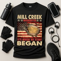 Mill Creek Washington Usa Flag 4th Of July Meaningful Gift Cooling Performance Crew T-Shirt