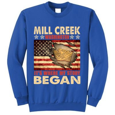 Mill Creek Washington Usa Flag 4th Of July Meaningful Gift Sweatshirt