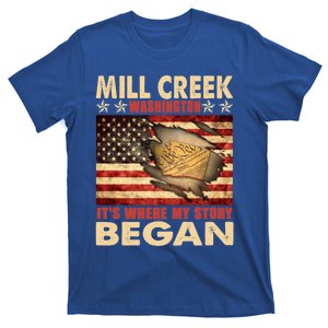 Mill Creek Washington Usa Flag 4th Of July Meaningful Gift T-Shirt