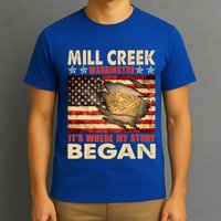 Mill Creek Washington Usa Flag 4th Of July Meaningful Gift T-Shirt