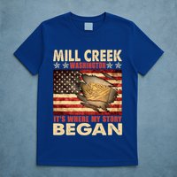 Mill Creek Washington Usa Flag 4th Of July Meaningful Gift T-Shirt