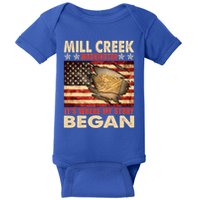 Mill Creek Washington Usa Flag 4th Of July Meaningful Gift Baby Bodysuit
