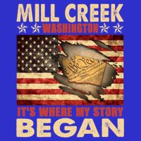 Mill Creek Washington Usa Flag 4th Of July Meaningful Gift Kids T-Shirt