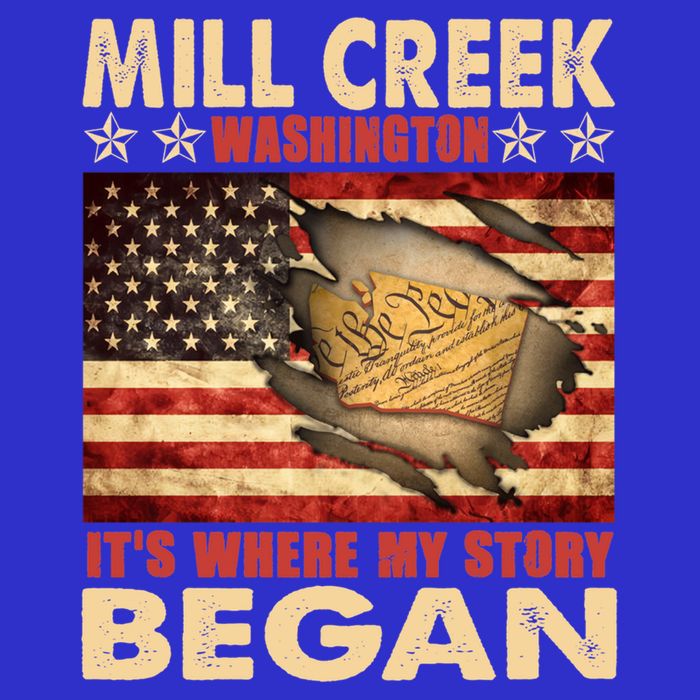Mill Creek Washington Usa Flag 4th Of July Meaningful Gift Kids T-Shirt