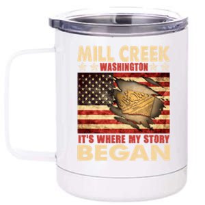 Mill Creek Washington Usa Flag 4th Of July Meaningful Gift 12 oz Stainless Steel Tumbler Cup