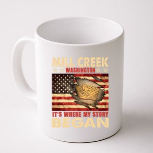 Mill Creek Washington Usa Flag 4th Of July Meaningful Gift Coffee Mug