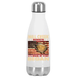 Mill Creek Washington Usa Flag 4th Of July Meaningful Gift Stainless Steel Insulated Water Bottle