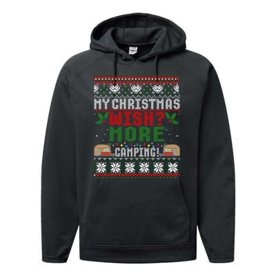 My Christmas Wish More Camping Ugly Christmas Gift Performance Fleece Hoodie