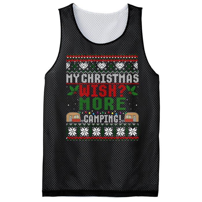 My Christmas Wish More Camping Ugly Christmas Gift Mesh Reversible Basketball Jersey Tank