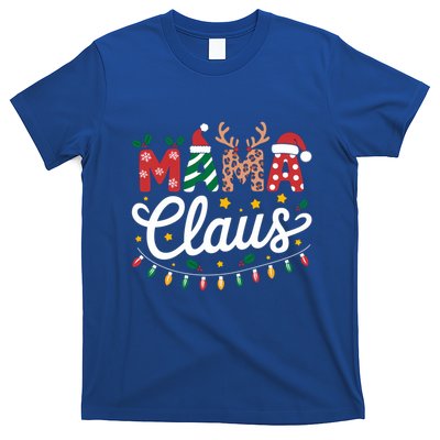 Mama Claus With Christmas Santa Hat And Snowflakes Mom Gift T-Shirt